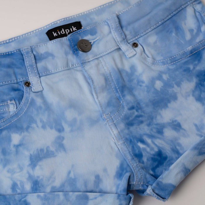 Blue Tie Dye Cuffed Short