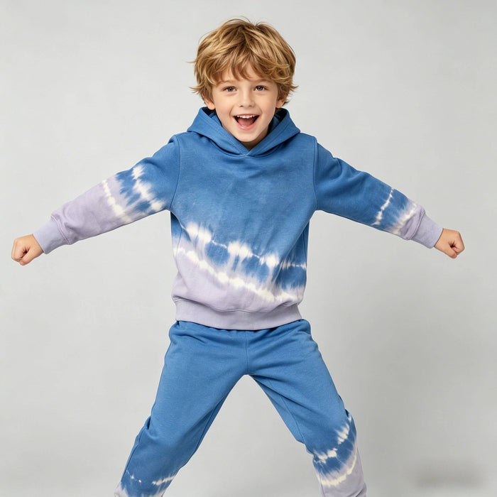 Blue Tie-Dye Hoodie + Jogger Set