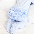 Blue-tiful Bows Ruffle Zipper Footie