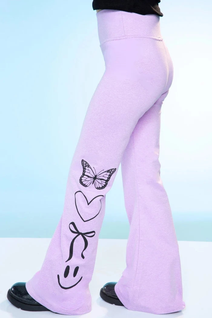 Blush Berry Emoji Stars Simply Soft Luxe Flare Legging