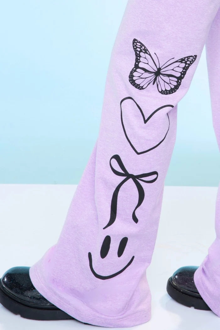 Blush Berry Emoji Stars Simply Soft Luxe Flare Legging