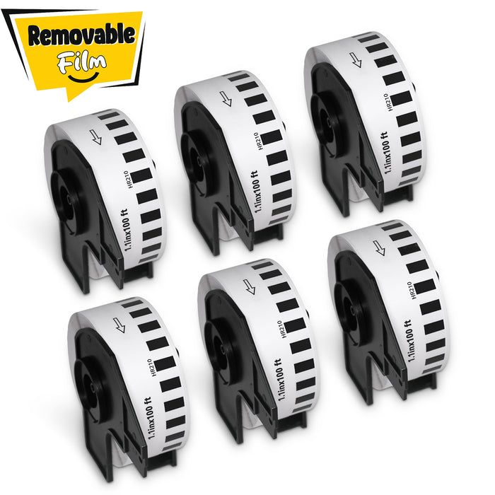 Brother DK-2210 Removable Film Continuous Labels 1.1" x 100'