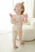 Bubble Duckies Pink Convertible Bamboo Zip Romper