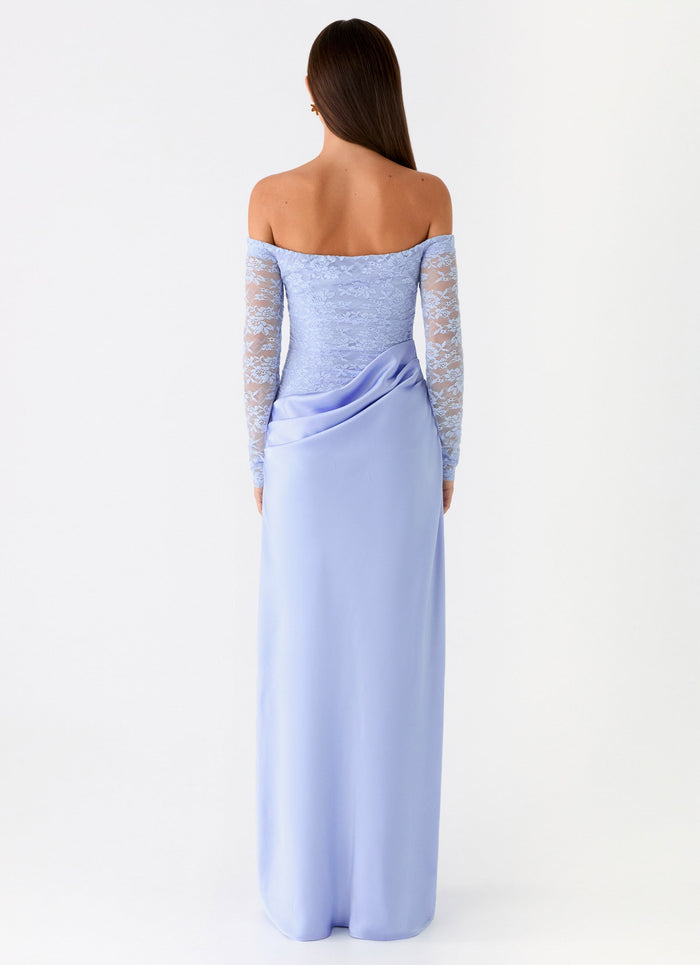 Burke Off Shoulder Maxi Dress - Blue
