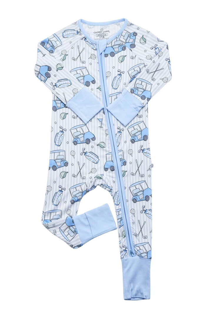 Caddie Crew Blue Convertible Bamboo Zip Romper