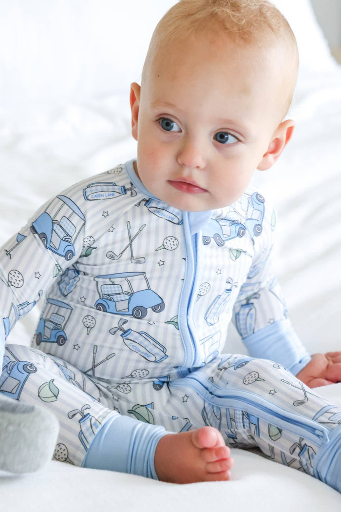 Caddie Crew Blue Convertible Bamboo Zip Romper
