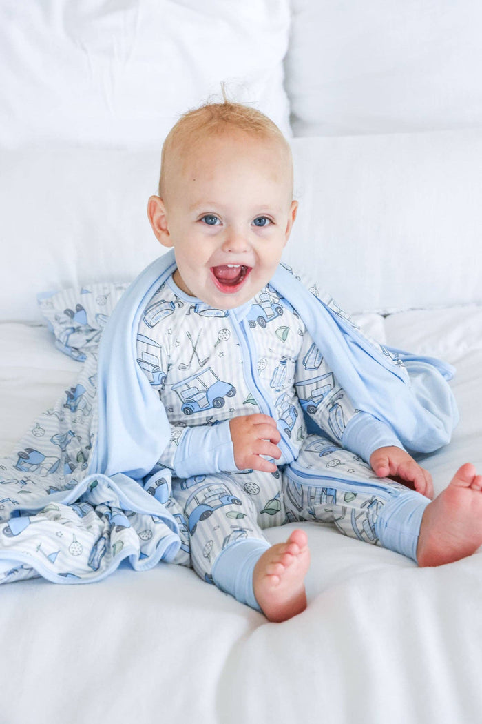 Caddie Crew Blue Convertible Bamboo Zip Romper