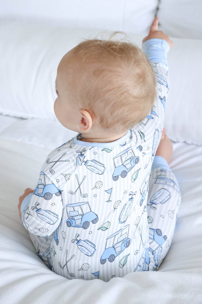 Caddie Crew Blue Convertible Bamboo Zip Romper