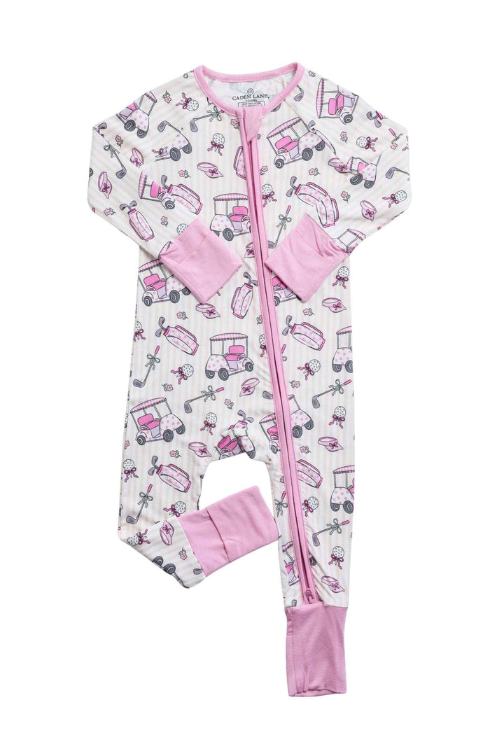 Caddie Crew Pink Convertible Bamboo Zip Romper