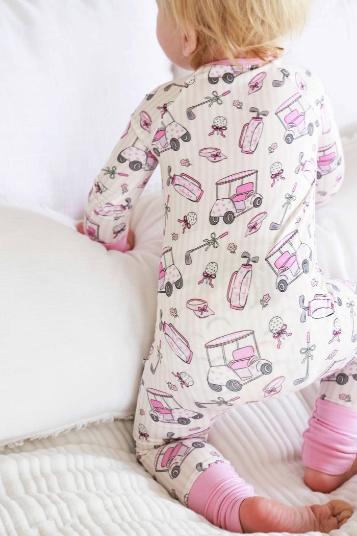 Caddie Crew Pink Convertible Bamboo Zip Romper