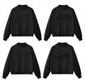 Calvary 3D Black Puff Mock Neck Sweatshirt