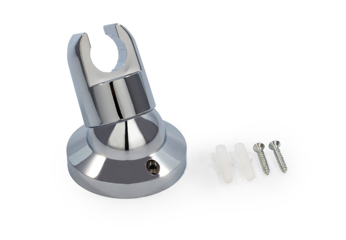 Chrome Camco Adjustable Shower Head Mount with Mounting Hardware - Angled View | United RV Parts