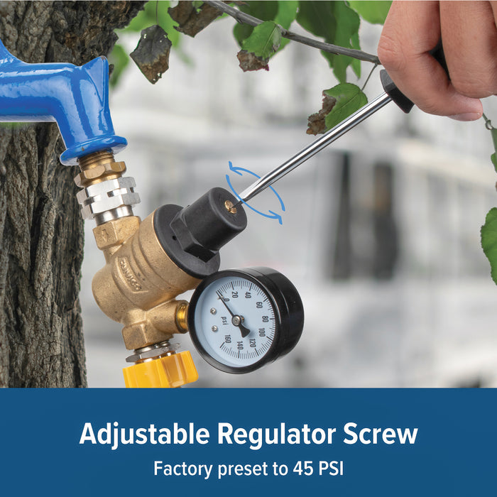 Brass Camco Water Pressure Regulator - Adjustment Screw Installation | United RV Parts