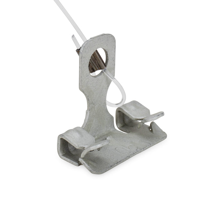 Silver Metal Bumper Saver Cable with Mounting Clip Close Up | United RV Parts