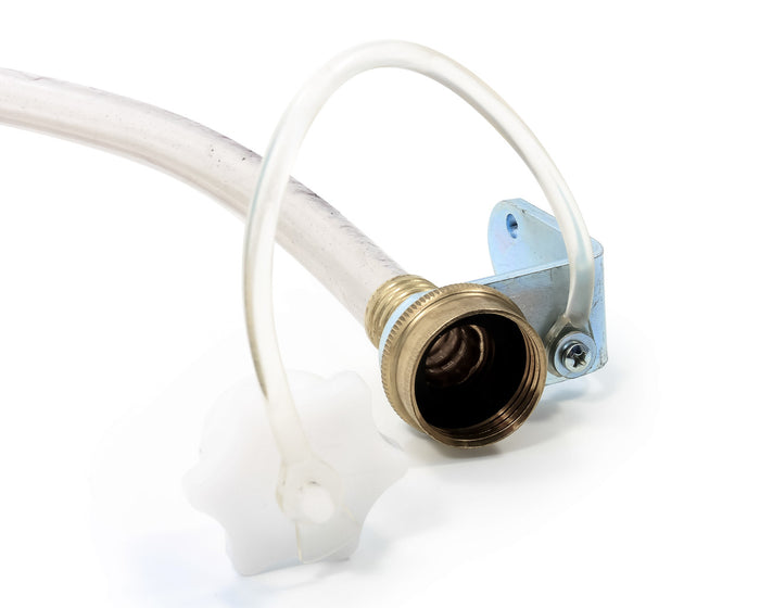 Camco Quickie Flush Brass Backflow Preventer Hose Connection with Metal Bracket - Detail View | United RV Parts