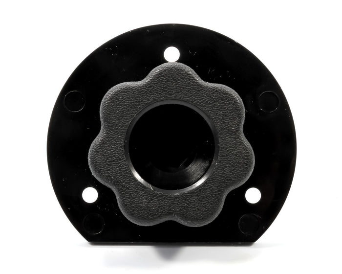 Camco Quickie Flush Black Plastic RV Tank Flush Inlet - Front View Showing Threaded Port | United RV Parts