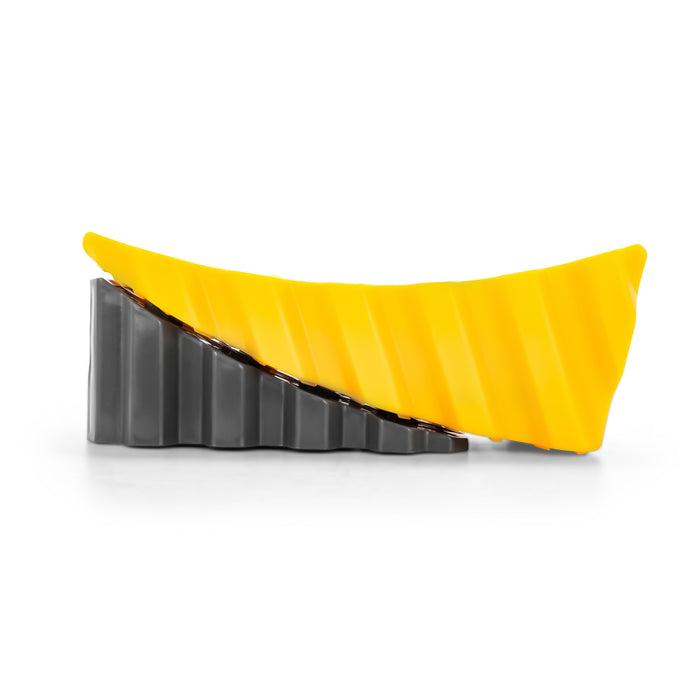 Yellow Plastic RV Leveler with Curved Design - Profile View | United RV Parts
