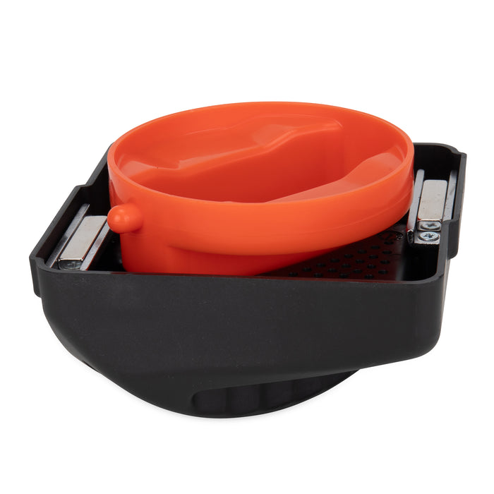 Orange Camco Magnetic RV Sewer Hose Cap - Three Quarter View | United RV Parts