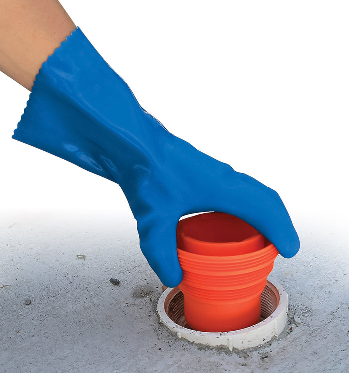 Blue Rubber RV Sanitation Gloves Handling Sewer Donut Fitting | United RV Parts