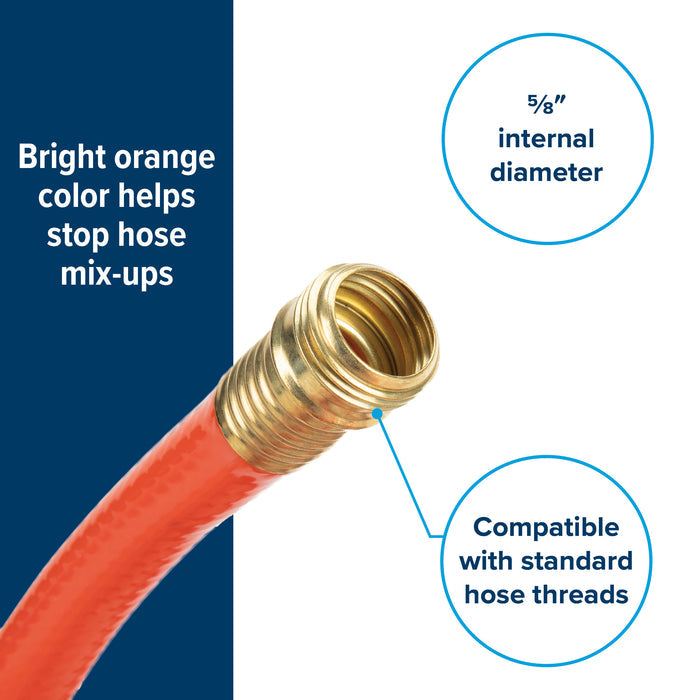 Camco Rhino RV Water Hose 5/8 Inch Brass Fitting Detail | United RV Parts