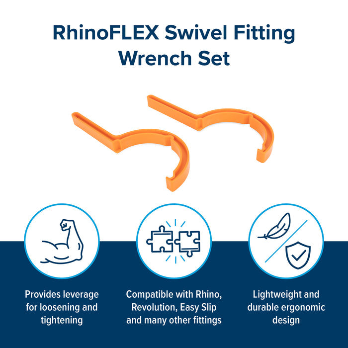 Orange RhinoFLEX Swivel Fitting Wrench Set - Marketing Display | United RV Parts