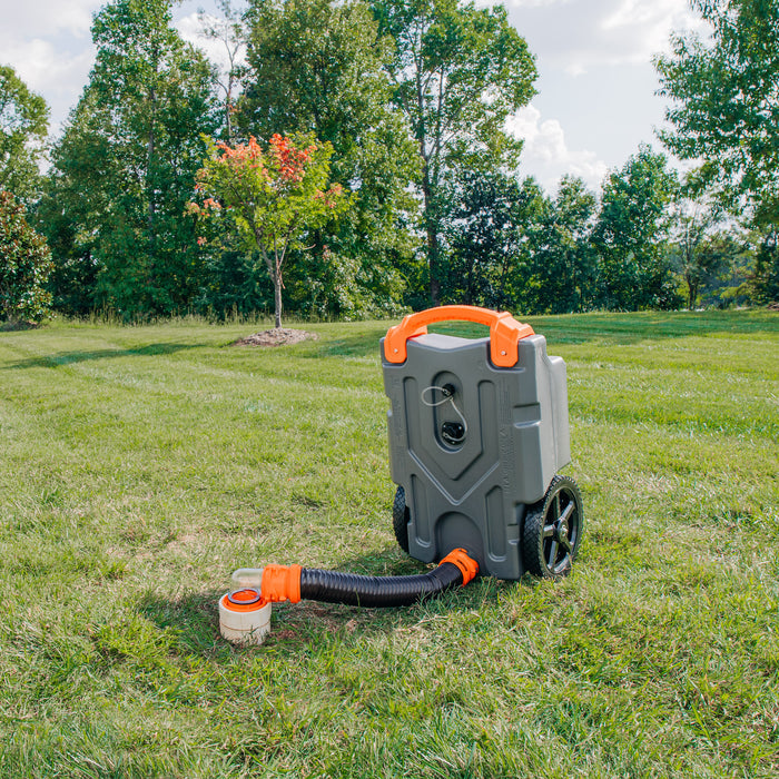 Grey Rhino Portable Waste Tank - Outdoor Lifestyle Scene | United RV Parts
