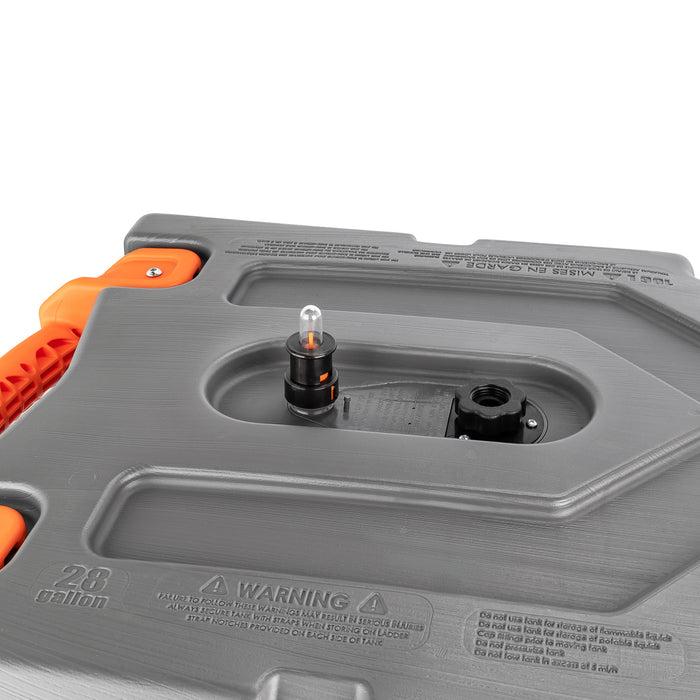 Gray RV Tote Tank with Fill Gauge - Top Installation View | United RV Parts