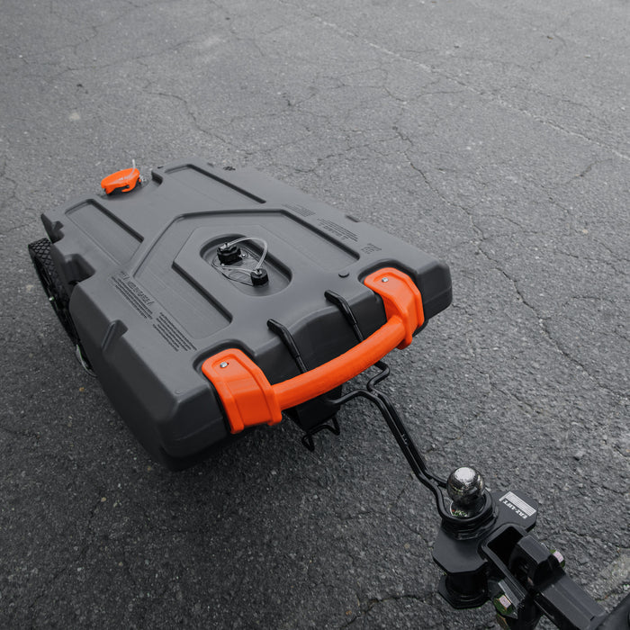 Grey Rhino Tote Tank with Black Tow Adapter - In Use on Pavement | United RV Parts