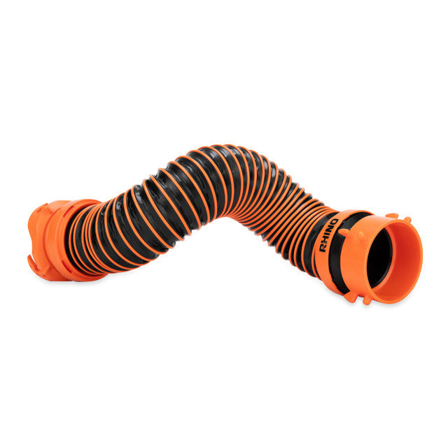 Orange Black RhinoEXTREME Exoskeleton Sewer Hose - Curved Side View | United RV Parts
