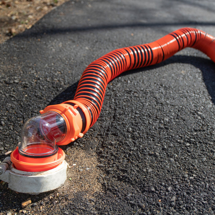 RhinoEXTREME Sewer Hose Connected to RV - In Use Demonstration | United RV Parts