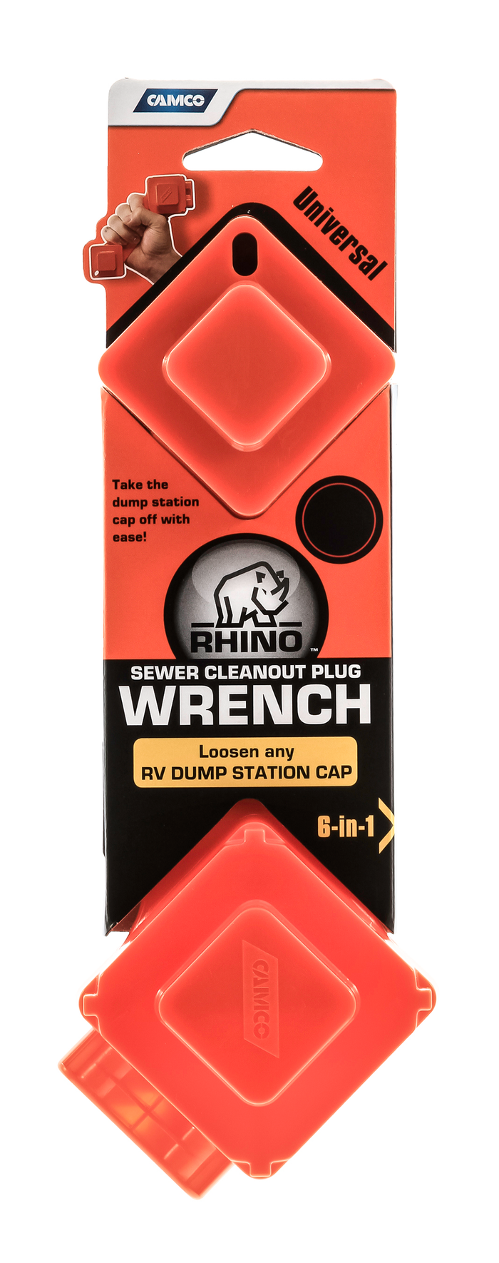 Camco RhinoFLEX 6-in-1 Sewer Wrench 39755 Retail Package - Front View | United RV Parts