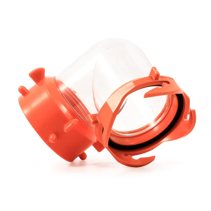 Clear RhinoFLEX 90 Degree Swivel Fitting - Separated View | United RV Parts