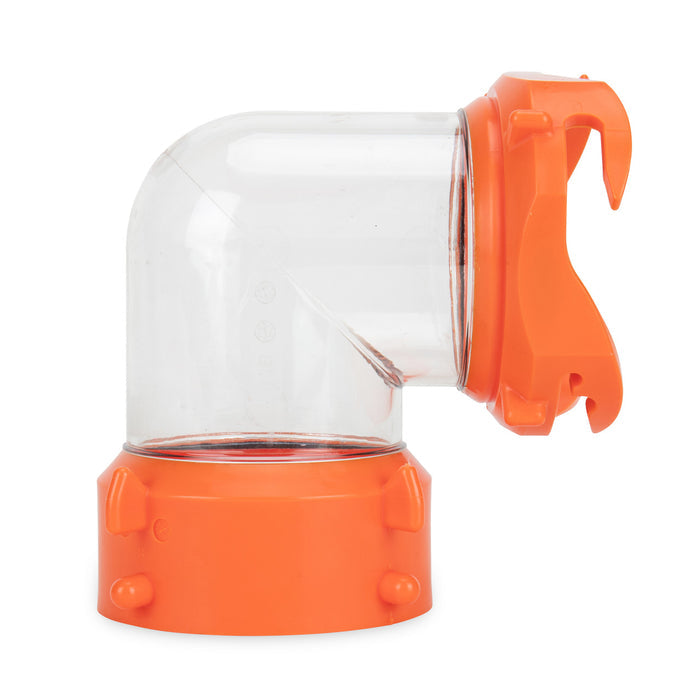 Clear RhinoFLEX 90 Degree Sewer Fitting - Profile View | United RV Parts