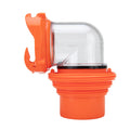 Orange Camco RhinoFLEX Clear Elbow Swivel Bayonet Fitting - Side View | United RV Parts