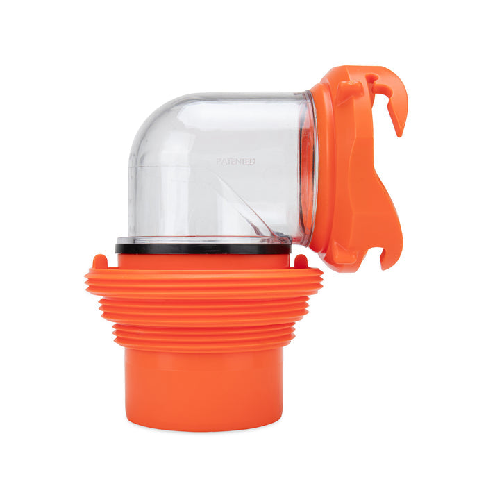 Camco RhinoFLEX 39736 Clear Elbow with Orange 4N1 Adapter - Front View | United RV Parts