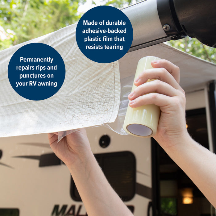 Clear RV Awning Repair Tape Application - Exterior Repair Process | United RV Parts