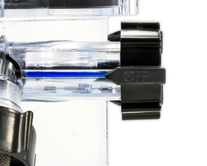 Camco Dual Flush Off-Position Valve Close-Up - Black Water Tank Rinser Flow Control Detail | United RV Parts