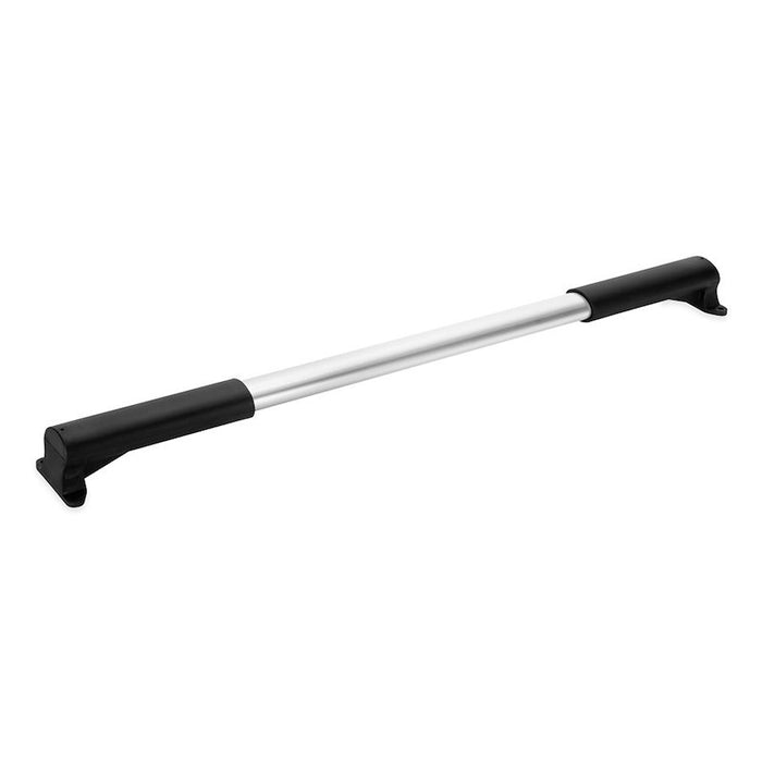Silver Steel RV Screen Door Cross Bar with Black Handles - Side View | United RV Parts