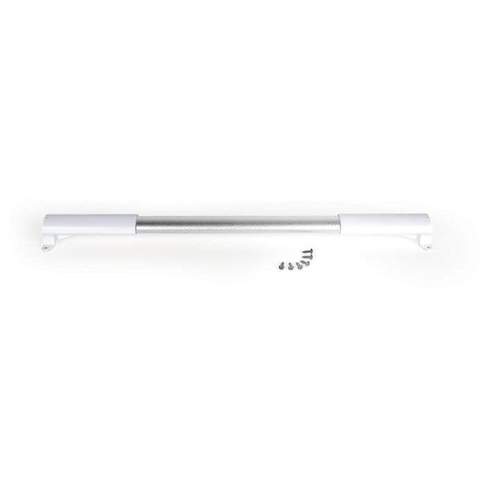 Camco RV Screen Door Cross Bar 42186 White Handles with Silver Aluminum Bar - Front View | United RV Parts
