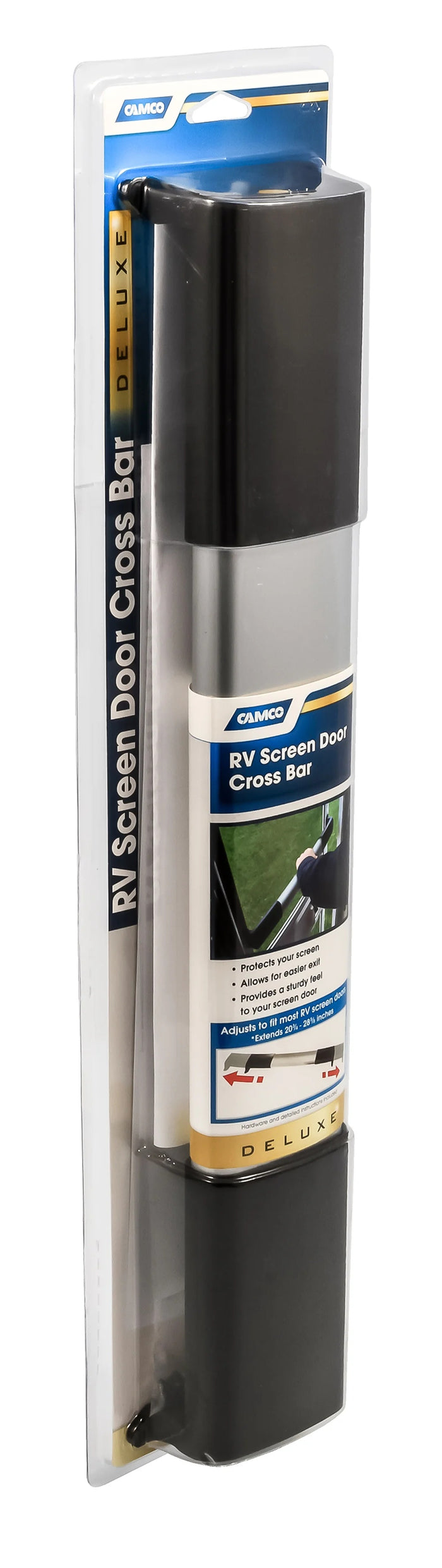 Camco RV Screen Door Cross Bar Deluxe 42188 - Angled Package View | United RV Parts