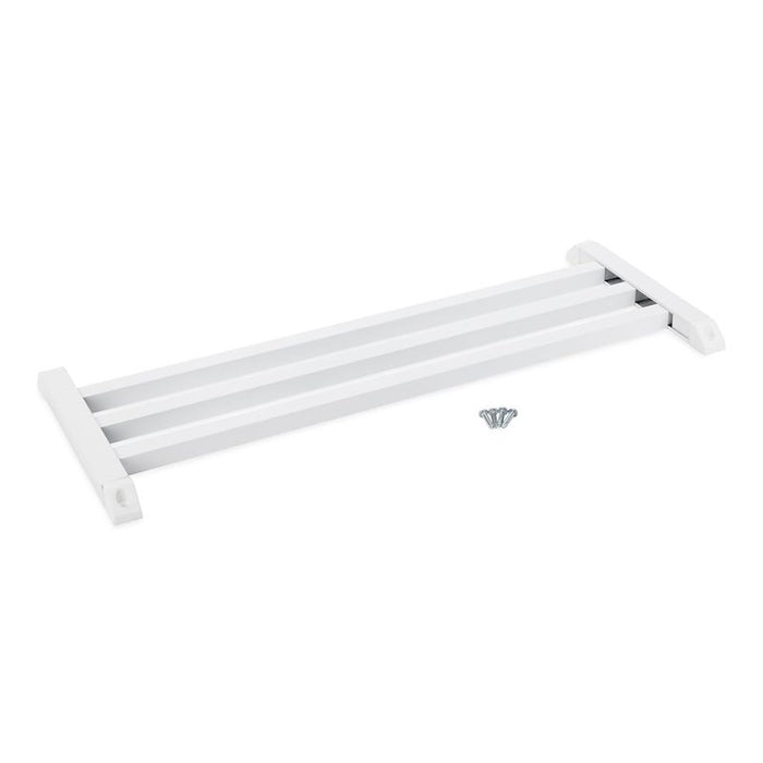White Plastic RV Screen Door Push Bar with Mounting Screws - Angle View | United RV Parts