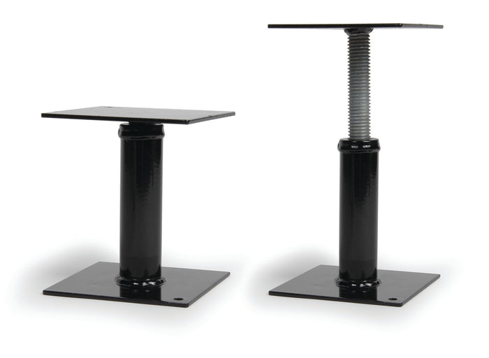 Black Metal Camco RV Step Brace 43681 - Adjustable Height Comparison | United RV Parts