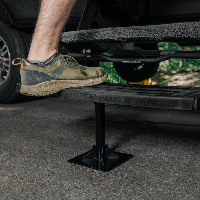 Black Camco Step Brace 43681 - Stabilizing RV Steps Real World Use | United RV Parts