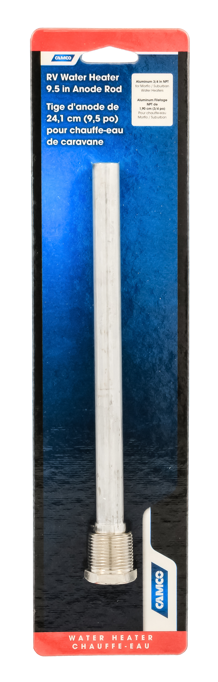 Camco 9.5" Suburban Anode Rod Retail Blister Pack - Package Front | United RV Parts