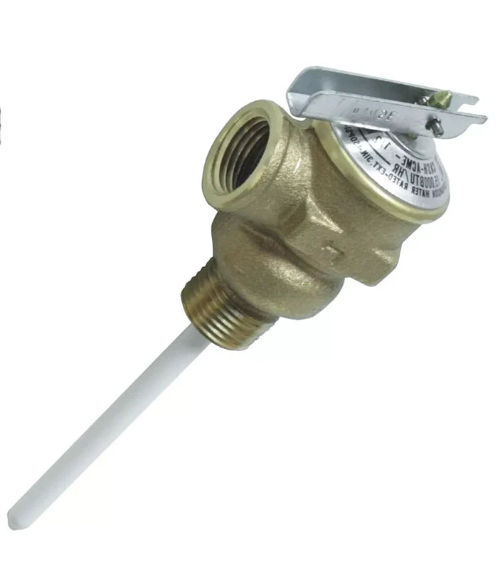 Camco RV Water Heater Temperature Pressure Relief Valve 10423 1/2 Inch - Angle View | United RV Parts