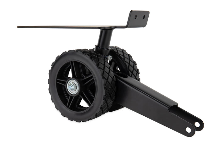 Black Rubber Steerable Wheels for Rhino Tote Tank - Close-Up Detail | United RV Parts
