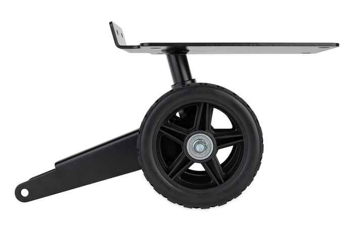 Black Steel Wheel Kit with Stainless Platform - Side Profile View | United RV Parts
