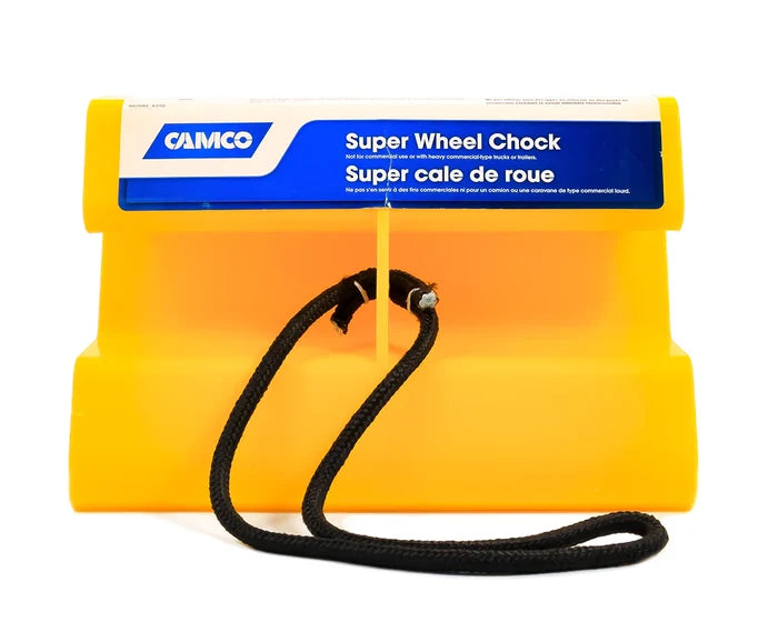 Camco Super Wheel Chock 44492 in Retail Packaging - Front View | United RV Parts