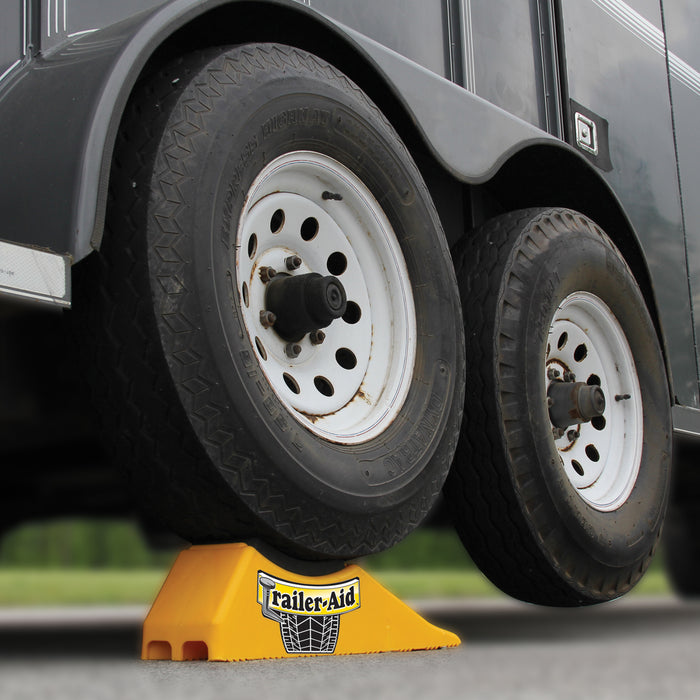 Yellow Trailer-Aid Plus Under RV Dual Wheels - Side View | United RV Parts