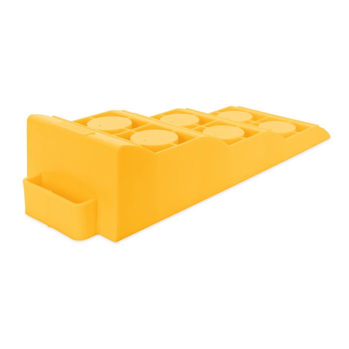 Yellow Camco Tri-Leveler 44573 - Side Profile View | United RV Parts